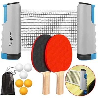 Imagen de Red de Ping Pong para Mesa Ajustable Mesa,Palas con y Pelotas,Juego Extensible,Sets Pong,2 Raquetas Tenis Mesa,6 Pelotas