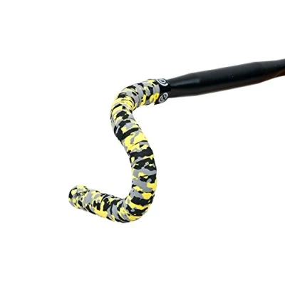 Imagen de Bike Ribbon Unisex Plus Cork Handlebar Tape, Color Black/Grey/Yellow, tamaño Extra Large, 0.049