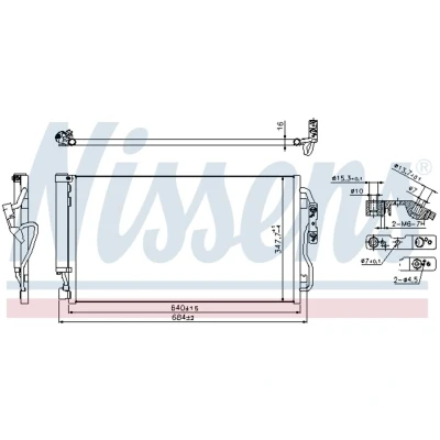 Imagen de NISSENS 940357 Condensador con secador Aluminio 640 R 134 a BMW: 3 GT, Berlina, 1 Hatchback