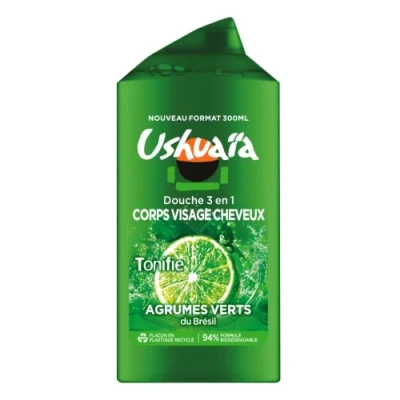 Imagen de Ushuaïa Gel de ducha facial para cabello cítrico corporal verde
