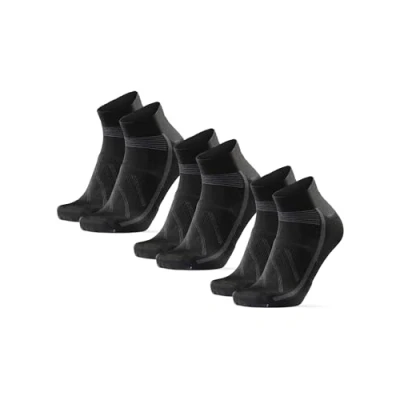 Imagen de DANISH ENDURANCE Calcetines de Ciclismo Bajos, Acolchados y Transpirables, Hombres Mujeres, 3 Pack Negro 35 38
