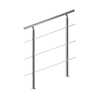 Imagen de Monzana Pasamanos para Escaleras 100cm Acero inoxidable Barandilla Interior Exterior Baranda Redonda