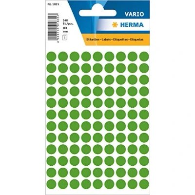 Imagen de HERMA Multi purpose labels ø 8mm dark green 540 pcs. Etiqueta autoadhesiva (Verde, 8 mm, pieza(s))