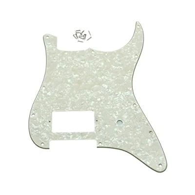 Imagen de Dopro Golpeador de guitarra 11 hoyos ST Strat One Humbucker para Fender Delonge envejecida perla