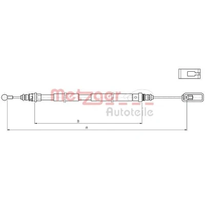 Imagen de METZGER 10.4721 Cable de Freno Mano Atrás derecha 2360/2220 COFLE PEUGEOT: 807
