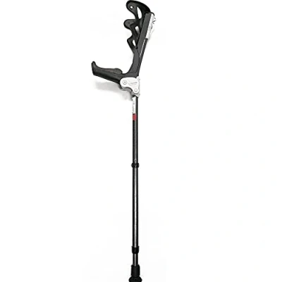 Imagen de FDI Muletas De Adulto Ergodynamic. Par Regulables En Altura Con Amortiguación Y Empuñadura Suave. Ultraligeras Aluminio. Color Negro. Talla S