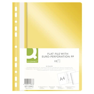Imagen de Q CONNECT KF15667 Carpeta de plástico (A4, 10 unidades), color amarillo