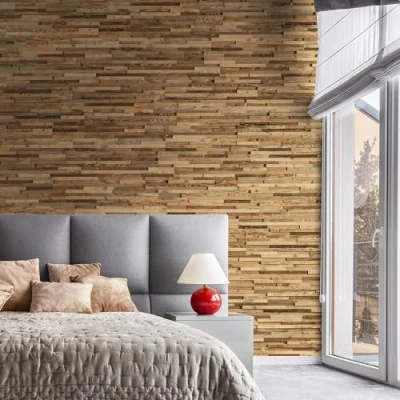 Imagen de Wooden Wall Design Revestimiento de pared madera envejecida Natural Vintage Paneles Decoración Diseño modelo A priori (1 m2)