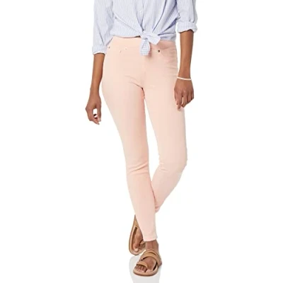 Imagen de Amazon Essentials Jeggings elásticos sin cordones (disponible en tallas grandes) Mujer, Rosa Coral, 38 Corto