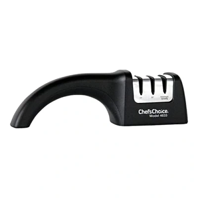 Imagen de Chefs Choice 4633900 4633 Angle Select Diamond Hone Afilador de cuchillos manual 3 etapas, plástico, color negro