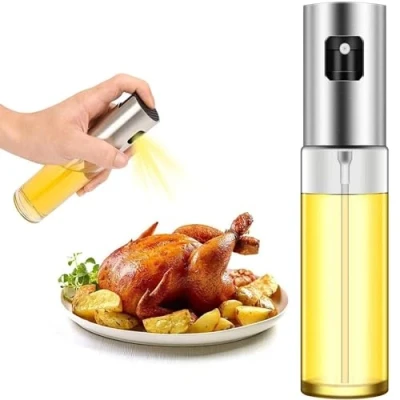 Imagen de TULMERO Pulverizador de aceite para cocinar 4 en 1 botella dispensador y vinagre, spray transparente 100 ml con graduación asar, ensalada, cocinar, hornear (1)