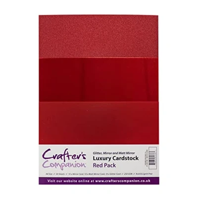 Imagen de Crafter&#039;s Companion CP LMIX Red Lustroso A4 Cartulina Espejo Brillo y Matt Pack 30 Hojas Rojo, cartón, 23.5 x 37 1 cm