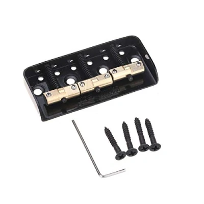 Imagen de Wilkinson WTBS Short 3 Selletas Compensadas de Latón Telecaster Puente para Humbucker Tele Style o Guitarra Eléctrica Vintage, Negro