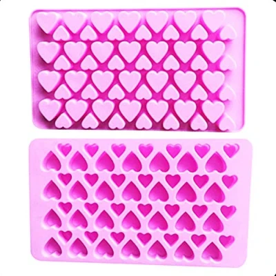 Imagen de Selecto Bake Molde de silicona para chocolate con 56 corazones pequeños, color rosa