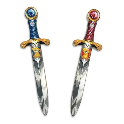 Imagen de Liontouch Mini Espadas de León Juguete para Niños, Azul y Rojo Dagas Medievales con Gema Juegos rol en Espuma Armas Seguras Accesorios Traje Caballero Disfraz Niños