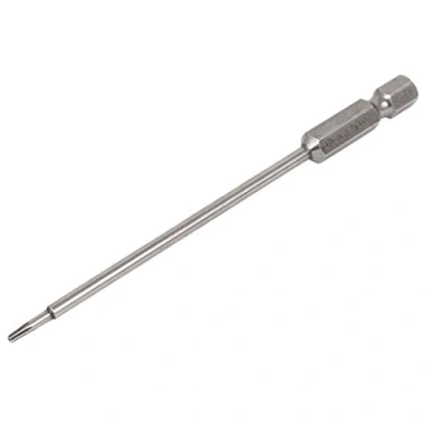 Imagen de sourcing map Puntas de Destornillador magnético seguridad Varilla hexagonal 1/4&quot; 100mm longitud Torx T6