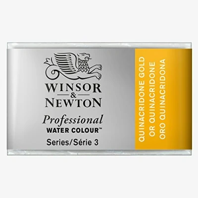 Imagen de Winsor &amp; Newton Acuarela Profesional Pintura de Acuarela, Alta Luminosidad, Resistente a la Luz, Calidad Archivo, Godet, Color Oro Quinacridona