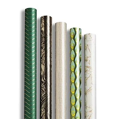 Imagen de Clairefontaine 212871AMZC Caja de 10 rollos papel regalo 2mx0m70 80 g, varios diseños