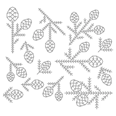 Imagen de Sizzix Juego de Troqueles Thinlits, Paquete 13 Patrones pino por Tim Holtz 666070 Capítulo 4 2022 WAFER, Grey, One Size