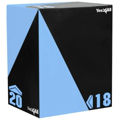 Imagen de Yes4All 9PRY caja pliométrica blanda unisex, 50,8 cm x 45,7 40,6 12 KG, para entrenamiento de saltos, azul claro