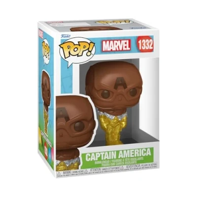 Imagen de Funko Pop! Marvel: Captain America Easter Chocolate Marvel Comics Cómics Figura de Vinilo Coleccionable Idea Regalo Mercancia Oficial Juguetes para Niños y Adultos