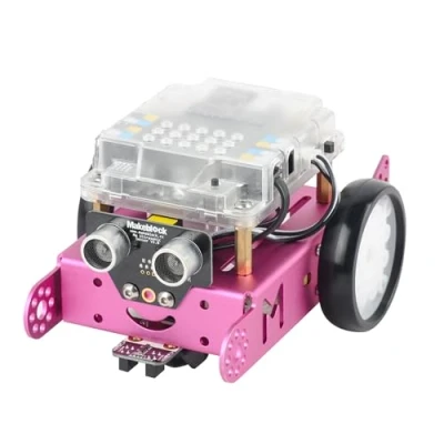Imagen de Makeblock mBot Robot Programable para niños, Juguete Stem Compatible con Scratch y Arduino, Inteligente EMO Robot, Kit Robotica Interactivo niños 6 a 12 años Rosa