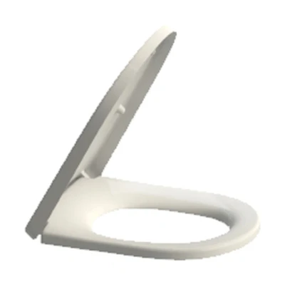 Imagen de asiento para inodoro XL Architectura de Villeroy &amp; Boch, con tapa y cierre automático, aro extraíble fabricado Duroplast resistente, pieza recambio original, en forma D, color blanco
