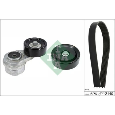 Imagen de INA 529 0497 10 Juego de correas trapeciales poli V Revisar/sustituir poleas libres del alternador KIA: CARENS 3, Cerato Hatchback