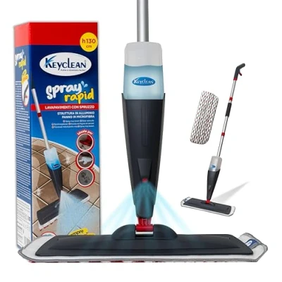 Imagen de IPEA Mopa Fregona con Pulverizador de Aluminio Paño Microfibra Superligero Spray Mop Botella para Lavar Suelos, Quitar el Polvo, Limpiar Vidrios