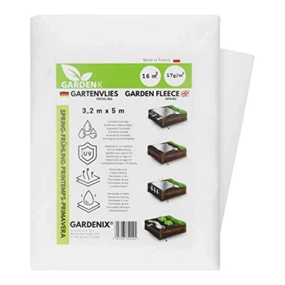 Imagen de GARDENIX® 16 m² Vellón de protección contra Congelación para Primavera, Alta estabilización UV, Permeable al Agua, Cubierta Primavera Plantas (3,2m x 5m)