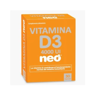 Imagen de NEO Vitamina D 30 cápsulas de 300 gr Complemento Alimenticio Liberación Rápida Libre Alérgenos GMO y Nanomateriales Tomar 1 2 al día