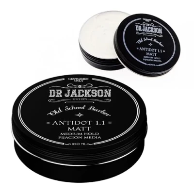 Imagen de DR JACKSON Cera mate Pelo Hombre 100 g. Fijación media, textura natural y acabado no graso. Ideal para estilizar definir peinados masculinos con aspecto profesional.