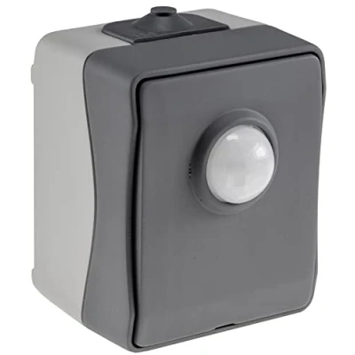 Imagen de Detector de movimiento exterior, superficie para habitaciones húmedas interior y IP54, resistente a la intemperie sustituto un interruptor luz