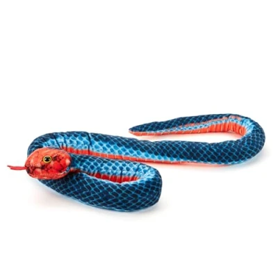 Imagen de Zappi Co Juguete Serpiente Coral Azul 100% Reciclado (Longitud 100cm) Peluche Suave Ecológico Verde Oscuro para Bebés