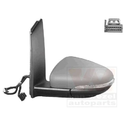 Imagen de espejo retrovisor Van Wezel 5735807 izquierda imprimado completo, asférico, para ajuste elect. espejo, calefactable VOLKSWAGEN: Touran I