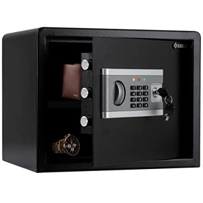 Imagen de KESSER® Electr. Seguro Incluye Caja de la batería fuerte electrónica 3 cerraduras doble perno pared suelo para muebles Iluminación interior (L)