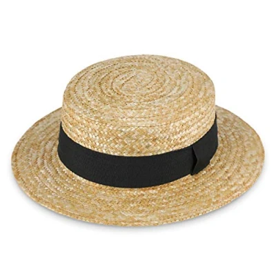 Imagen de fiebig Sierra Circular Sombrero de Paja Natural Damas y Caballeros para el Sol Hecho 100% gondolero la Primavera Verano