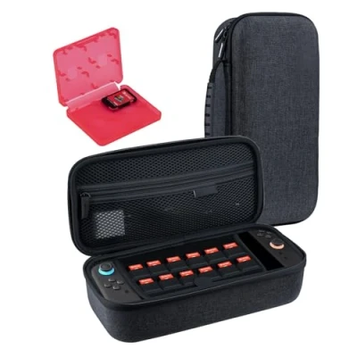 Imagen de Mcbazel Funda Protectora de Transporte para Switch 2 con Ranuras Tarjetas Juego, Gran Capacidad Almacenamiento Consola NS 2, Accesorio Mando Gris Oscuro