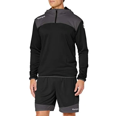 Imagen de Kempa Emotion 2.0 Quarter Zip Hoody Sudadera, Hombre, Black/Anthra, XXXL