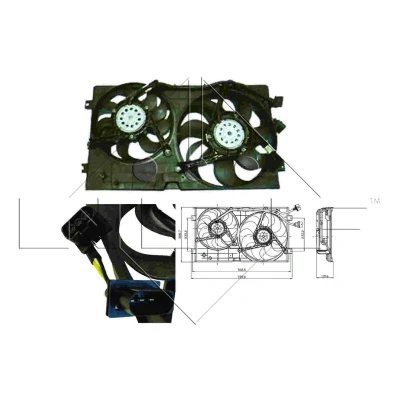 Imagen de NRF 47403 Ventilador de radiador 350 12 200/100 con bastidor (armazón) VOLKSWAGEN: New Beetle Hatchback, Golf 4 Variant, SKODA: Fabia 2