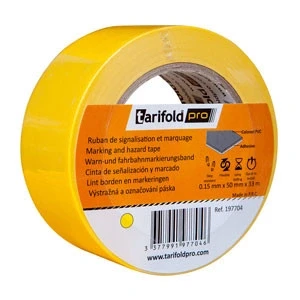 Imagen de Cinta adhesiva tarifold para marcaje y señalizacion de suelo 33 mt x 50 mm color amarillo