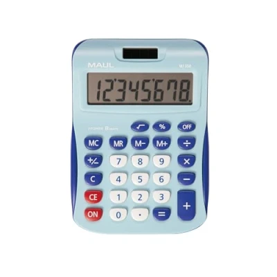 Imagen de MAUL Calculadora MJ 450 Basica con Pantalla de 8 dígitos Solar utilización la Pila en Oscuridad pequeña 15,5 x 11 2,5 cm Azul