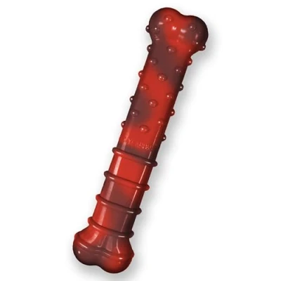 Imagen de Nylabone Juguete Masticable En Forma de Hueso para la Higiene Dental Perros con Mordida Agresiva, Textura, Sabor A Jerky Ternera, Adultos hasta 23 Kilos