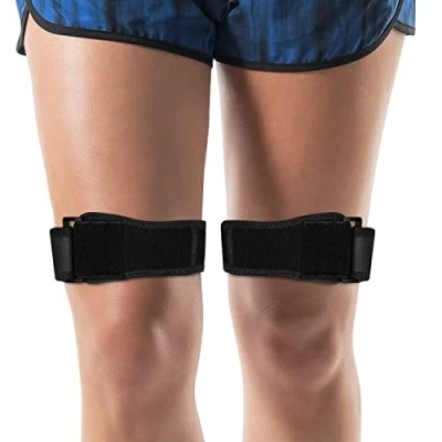 Imagen de supregear Cincha Rotuliana, 2 Pack Rodilla Iliotibial Muslo Cadera y Síndrome ITB Vendaje de Compresión Soporte Ajustable Transpirable la Banda IT Estabilizador