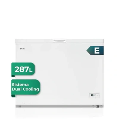 Imagen de Svan Congelador horizontal Blanco SCH3001EDC. Capacidad 287 Litros, Dual Cooling, 1 Cesta, Bajo nivel Sonoro, eficiencia energética Clase E [Clase de E]