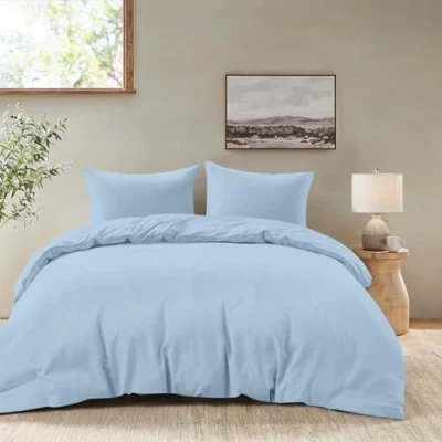 Imagen de Funda Nordica Cama 240x220 cm con 2 Almohada 50x70 Azul nordicas Adulto de 100% Microfibra. Certificada sin Productos Químicos (Oeko Tex)