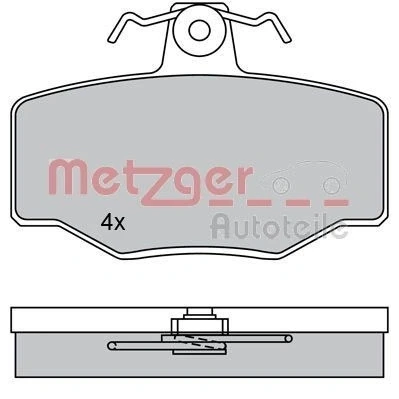 Imagen de METZGER 1170076 Juego de pastillas freno Eje trasero excl. contacto avisador desgaste Chapa antichirridos NISSAN: Almera II Hatchback