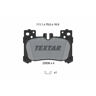 Imagen de TEXTAR 2283601 Juego de pastillas freno preparado para indicador desgaste con accesorios