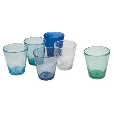 Imagen de Villa d&#039;Este Home Tivoli 5907746 Cancún/Marea Juego De 6 Vasos Agua 330 ml en Pasta Vidrio soplado, Tonos Azul