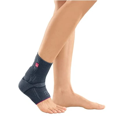 Imagen de medi Achimed Vendaje para tendón de Aquiles unisex, color plateado, talla V, aliviar el Aquiles, se puede llevar por ambos lados, con punto cómodo, zona alivio ampliada, ajuste